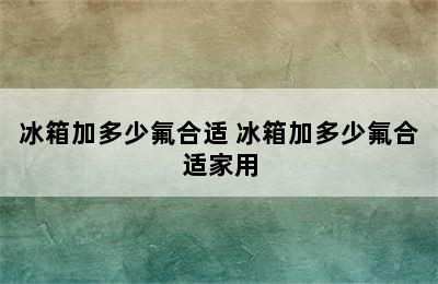 冰箱加多少氟合适 冰箱加多少氟合适家用